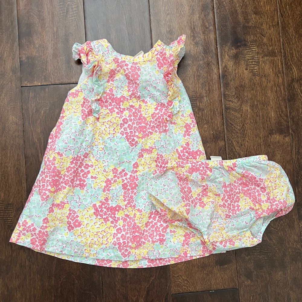 12m tucker and rate dress set - floral pattern